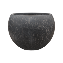 Pot de fleur rond noir