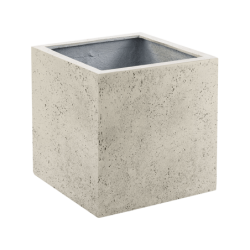 Pot de fleur carré en fibre blanc