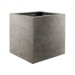 Pot de fleur en fibre gris