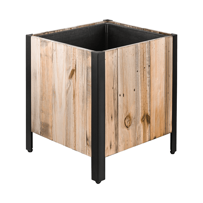 Pot de fleur en bois sur pieds