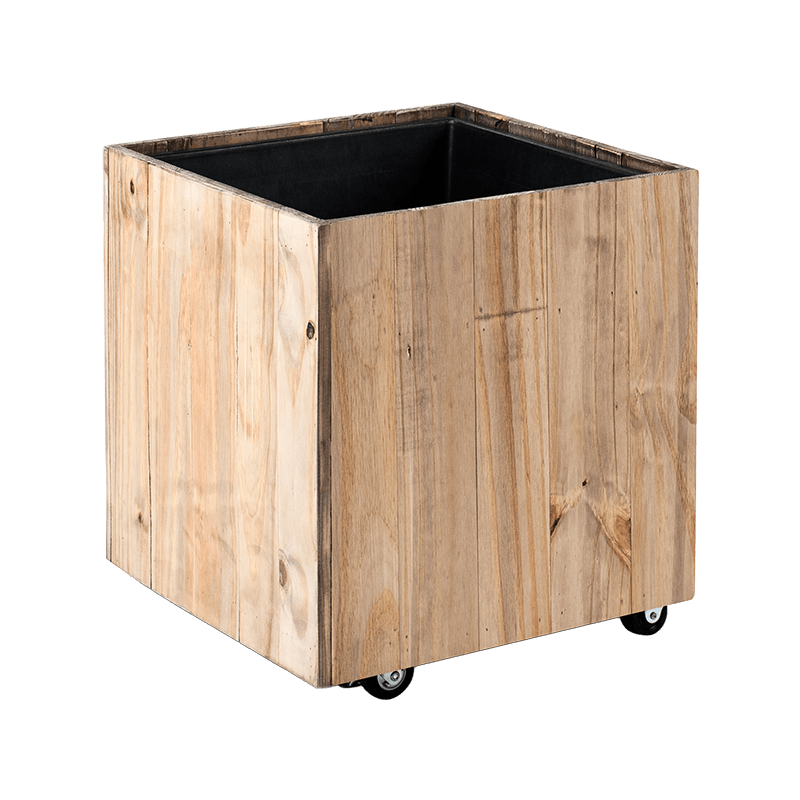 Pot de fleur en bois carré