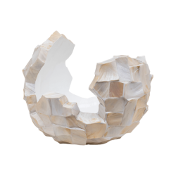 Pot de fleur en nacre blanc