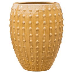 Pot de fleur en céramique jaune