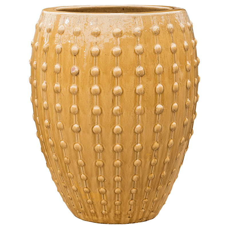 Pot de fleur jaune céramique