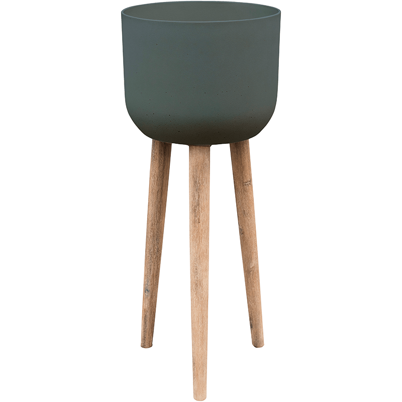 Bac à fleur sur pied vert foncé