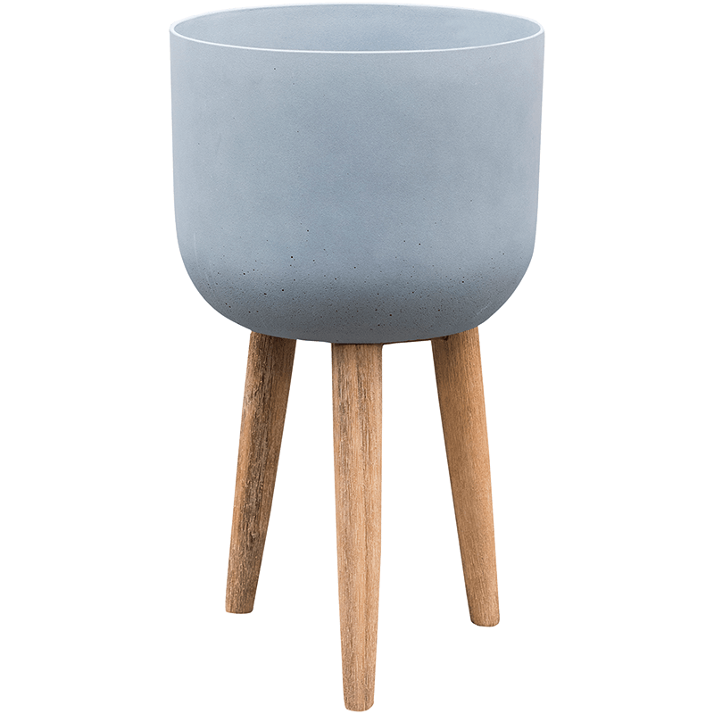 Bac à fleur sur pieds bleu