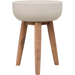 Pot de fleur sur pieds blanc