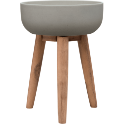 Pots de fleur gris sur pieds