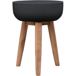 Pot de fleurs sur pieds en fibre noir