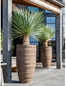 Pot de fleur aspect pierre