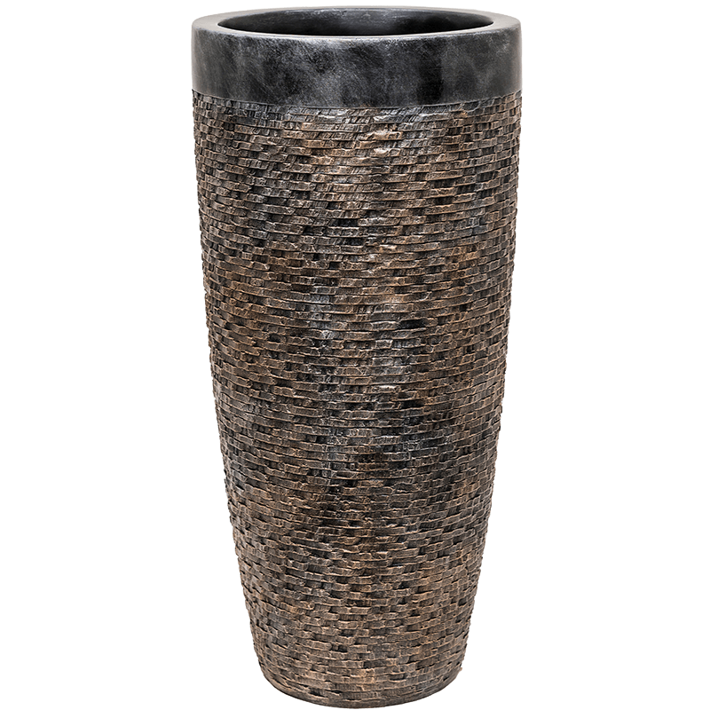 Bac à fleur en résine aspect métal