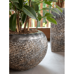 Pot de fleur rond en résine