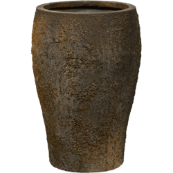 Pot de fleurs en fibre aspect roche