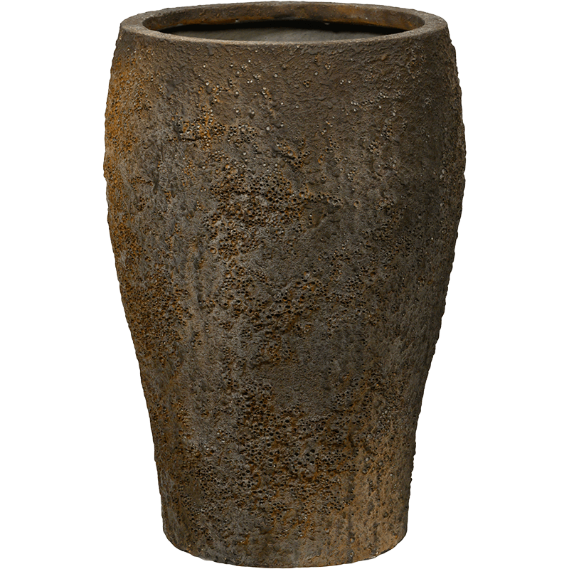 Pot de fleurs en fibre aspect roche