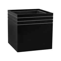 Pot de fleur carré noir
